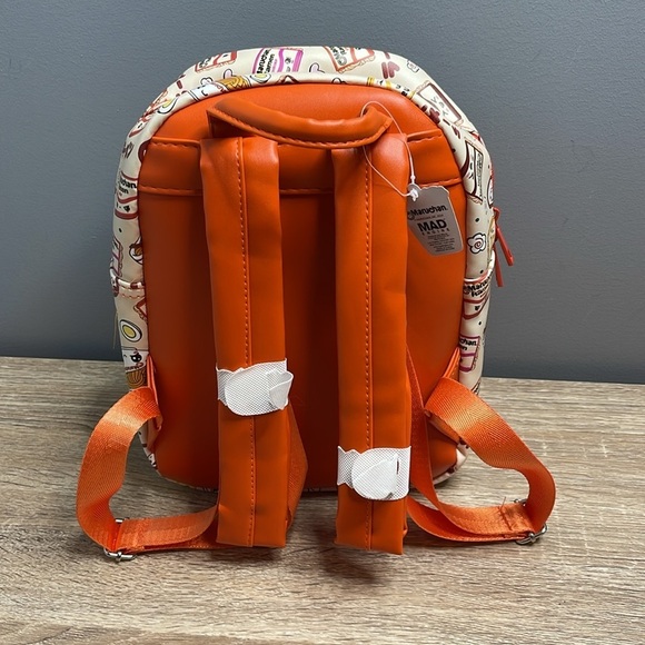 Maruchan Ramen Noodle Soup Mini Backpack Mad Engine NWT Orange Cream Print Zip - Picture 3 of 12